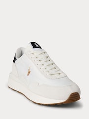 Polo Ralph Lauren White Suede & Nylon Train 89 Trainers - Image 2 of 5