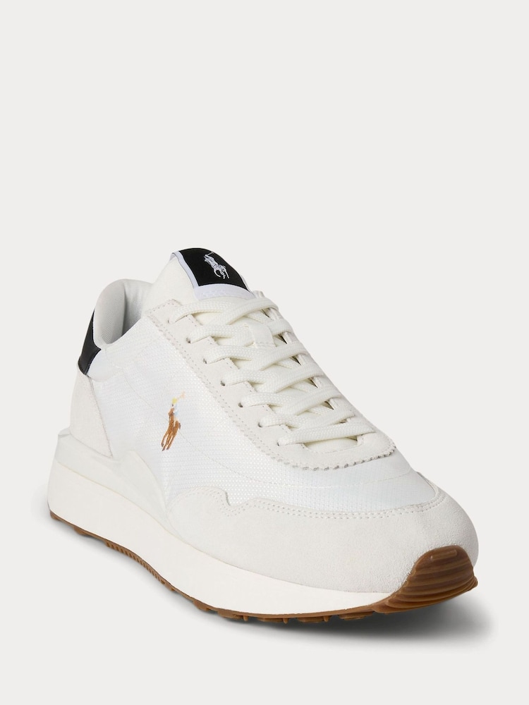 Polo Ralph Lauren White Suede & Nylon Train 89 Trainers - Image 2 of 5