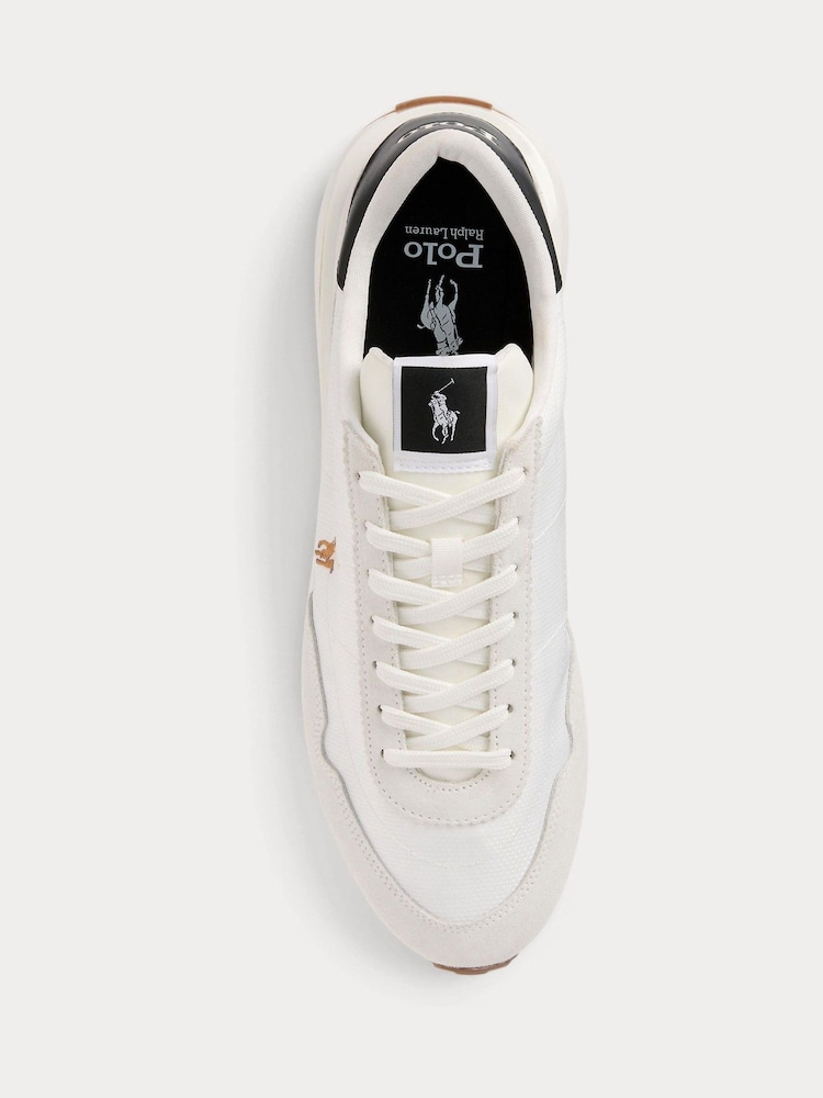 Polo Ralph Lauren White Suede & Nylon Train 89 Trainers - Image 3 of 5