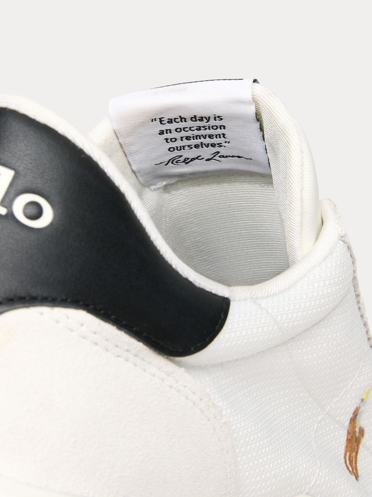 Polo Ralph Lauren White Suede & Nylon Train 89 Trainers - Image 5 of 5