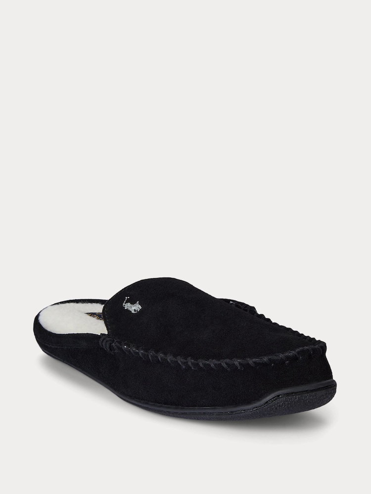 Polo Ralph Lauren Suede Brenan Bear Logo Slippers - Image 2 of 4
