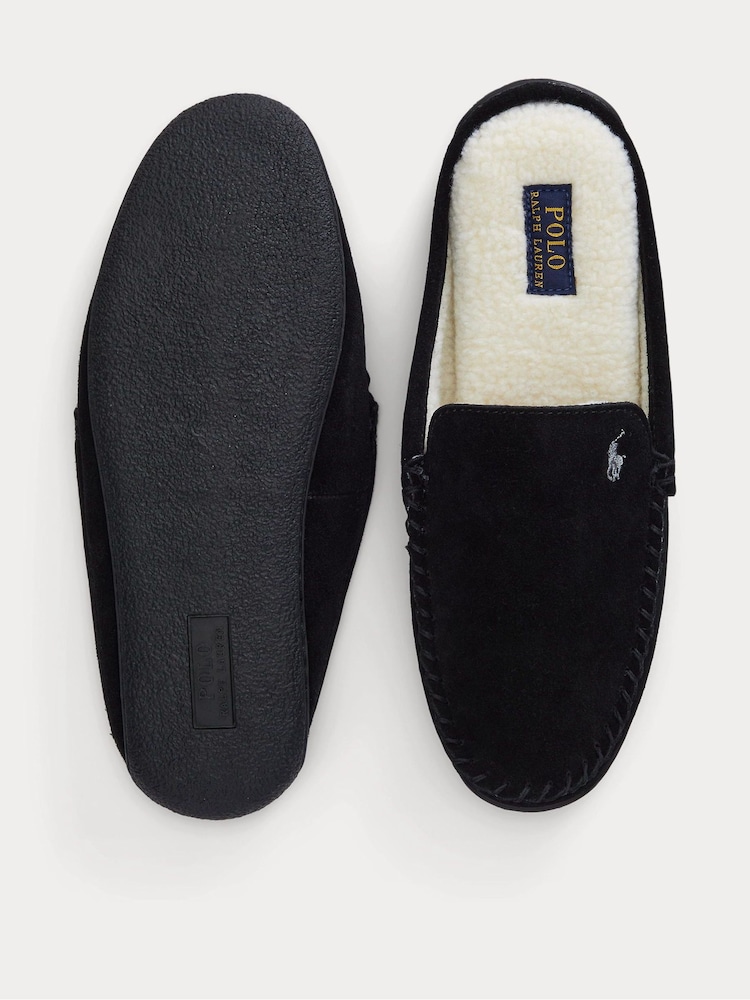 Polo Ralph Lauren Suede Brenan Bear Logo Slippers - Image 4 of 4
