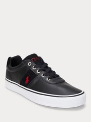 Polo Ralph Lauren Black Leather & Suede Hanford Trainers - Image 2 of 4