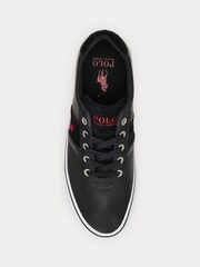 Polo Ralph Lauren Black Leather & Suede Hanford Trainers - Image 4 of 4