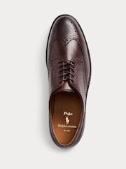 Polo Ralph Lauren Brown Asher Burnished Leather Derby Shoes - Image 4 of 4