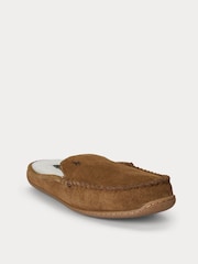 Polo Ralph Lauren Suede Brenan Bear Logo Slippers - Image 2 of 4
