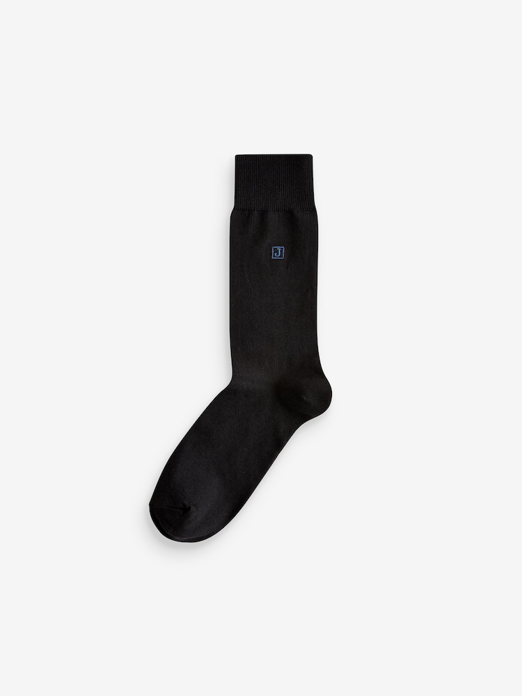 Initials Black - 10 Paar fris blijvende sokken met borduursel - Image 10 of 13