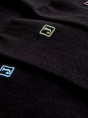 Initials Black Embroidered Lasting Fresh Socks 10 Pack - Image 13 of 13