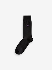 Initials Black Embroidered Lasting Fresh Socks 10 Pack - Image 6 of 13