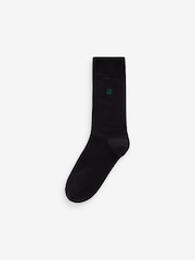 Inital Black Embroidered Lasting Fresh Socks 5 Pack - Image 3 of 9
