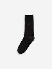 Inital Black Embroidered Lasting Fresh Socks 5 Pack - Image 6 of 9