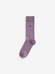 Purple/Blue 8 Pack Embroidered Lasting Fresh Socks - Image 3 of 11
