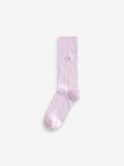 Purple/Blue 8 Pack Embroidered Lasting Fresh Socks - Image 4 of 11