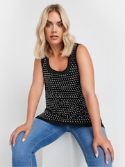 Yours Curve Black Studded Vest - Image 1 of 5
