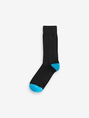 Rich Heel Toe 7 Pack Mens Cotton Rich Black Socks - Image 2 of 10