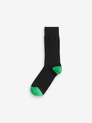 Rich Heel Toe 7 Pack Mens Cotton Rich Black Socks - Image 5 of 10
