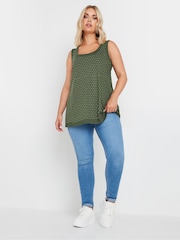 Yours Curve Green Studded Front Panel Vest - Image 3 of 5