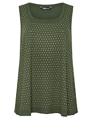 Yours Curve Green Studded Front Panel Vest - Image 5 of 5