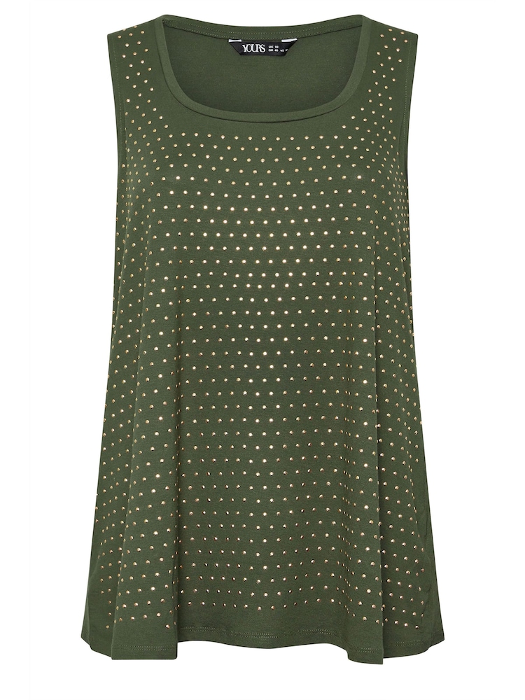 Yours Curve Green Studded Front Panel Vest - Image 5 of 5