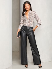 Lipsy Brown Long Sleeve Button Through Shirt - Image 2 of 4