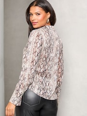 Lipsy Brown Long Sleeve Button Through Shirt - Image 4 of 4