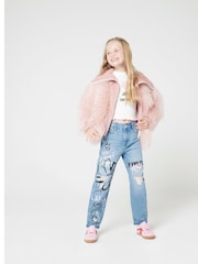 تيشرت للبنات مُزيَّن بطبعة زهرة مصنوع من خامة %100 قطن من River Island - صورة 1 من 5