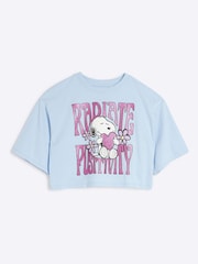 River Island Blue Girls Snoopy 100% Cotton T-Shirt - Image 1 of 4