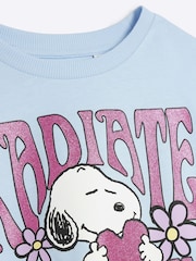 River Island Blue Girls Snoopy 100% Cotton T-Shirt - Image 3 of 4