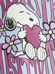 River Island Blue Girls Snoopy 100% Cotton T-Shirt - Image 4 of 4