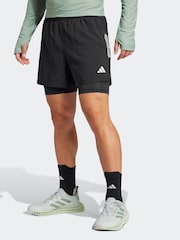 adidas Black Own the Run CLIMACOOL 2-in-1 Shorts - Image 1 of 6