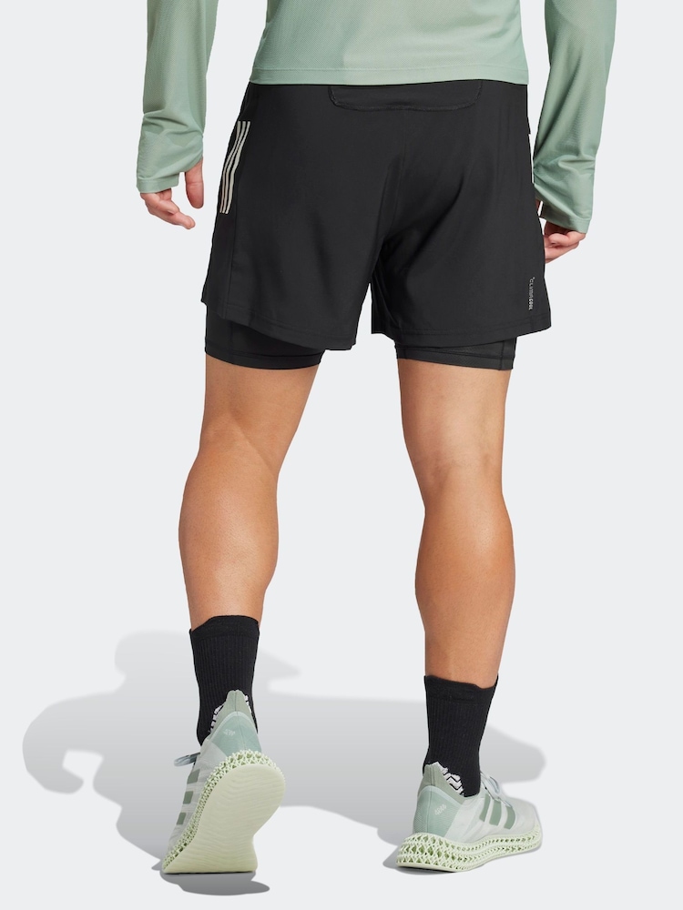 adidas Black Own the Run CLIMACOOL 2-in-1 Shorts - Image 2 of 6