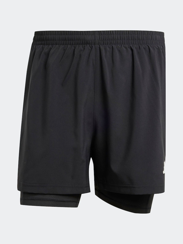 adidas Black Own the Run CLIMACOOL 2-in-1 Shorts - Image 6 of 6