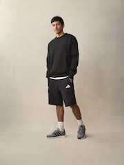 adidas Black Essentials Feel Cozy French Terry Cargo Shorts - Image 2 of 8