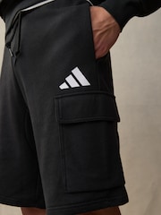 adidas Black Essentials Feel Cozy French Terry Cargo Shorts - Image 5 of 8