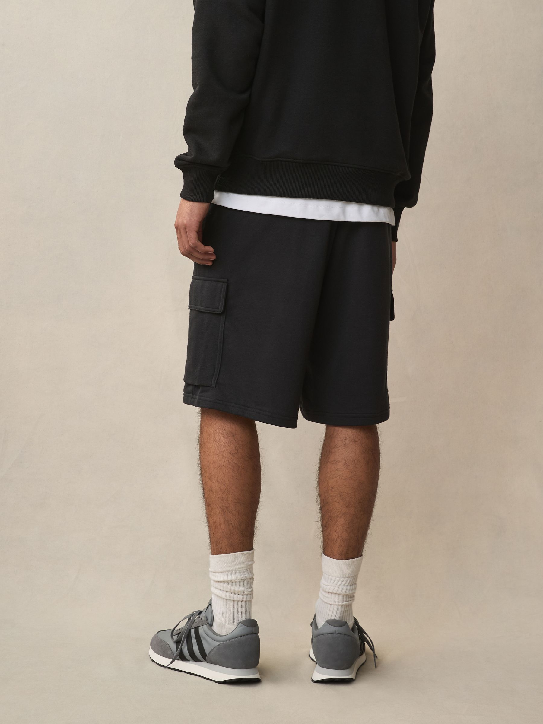 Buy adidas Black Essentials Feel Cozy French Terry Cargo Shorts