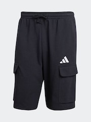 adidas Black Essentials Feel Cozy French Terry Cargo Shorts - Image 8 of 8
