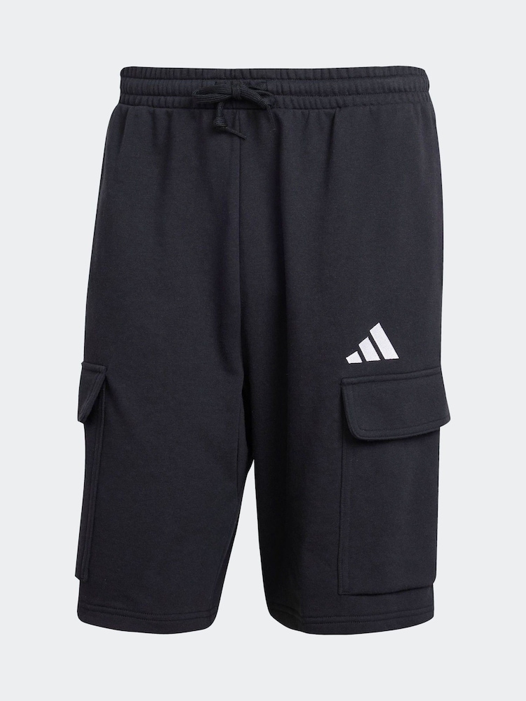 adidas Black Essentials Feel Cozy French Terry Cargo Shorts - Image 8 of 8