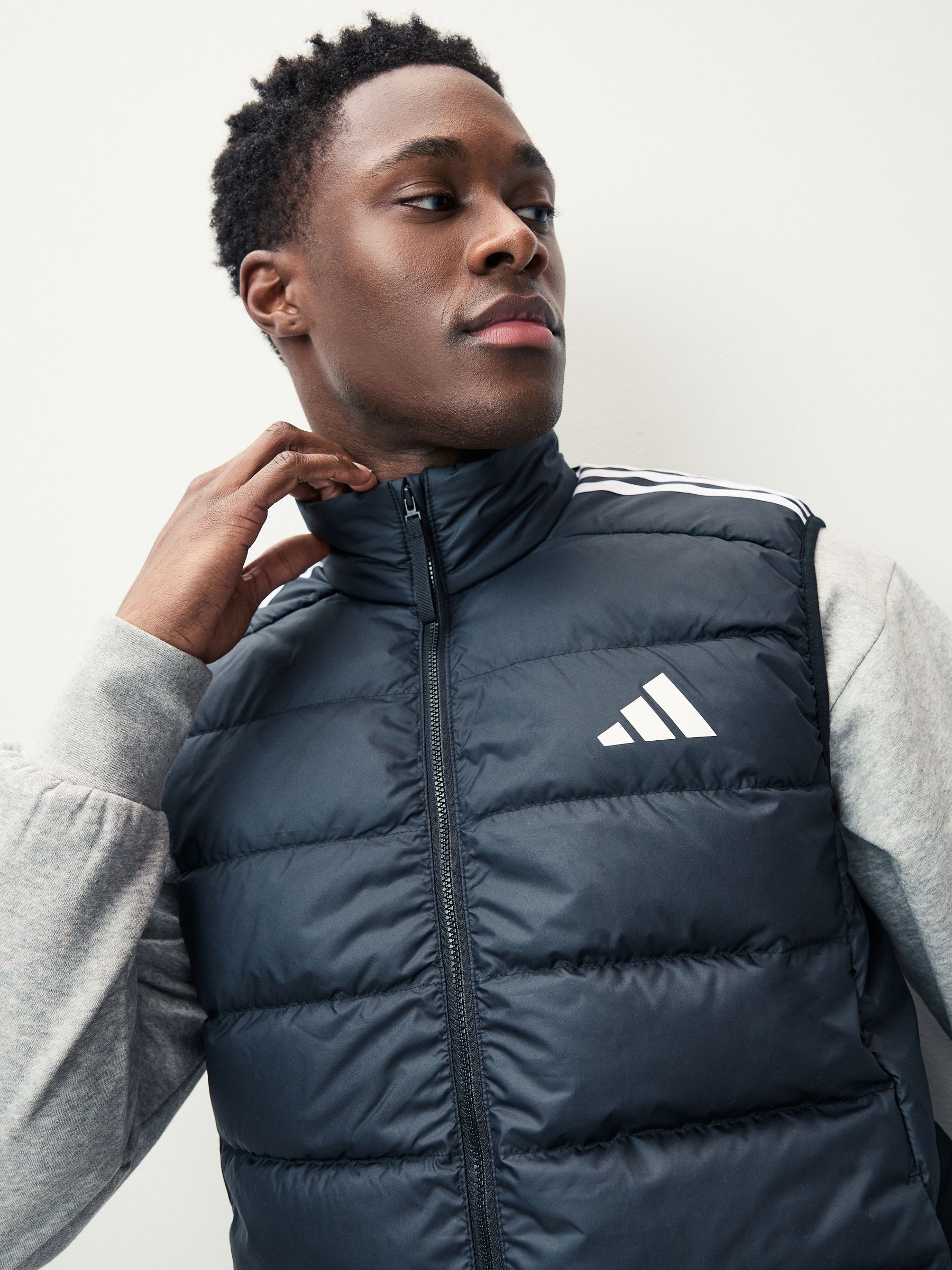 Buy adidas Black Essentials 3-Stripes Light Down Vest from Next USA