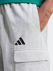 adidas Grey Essentials Feel Cozy French Terry Cargo Shorts - Image 3 of 6