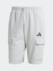 adidas Grey Essentials Feel Cozy French Terry Cargo Shorts - Image 6 of 6
