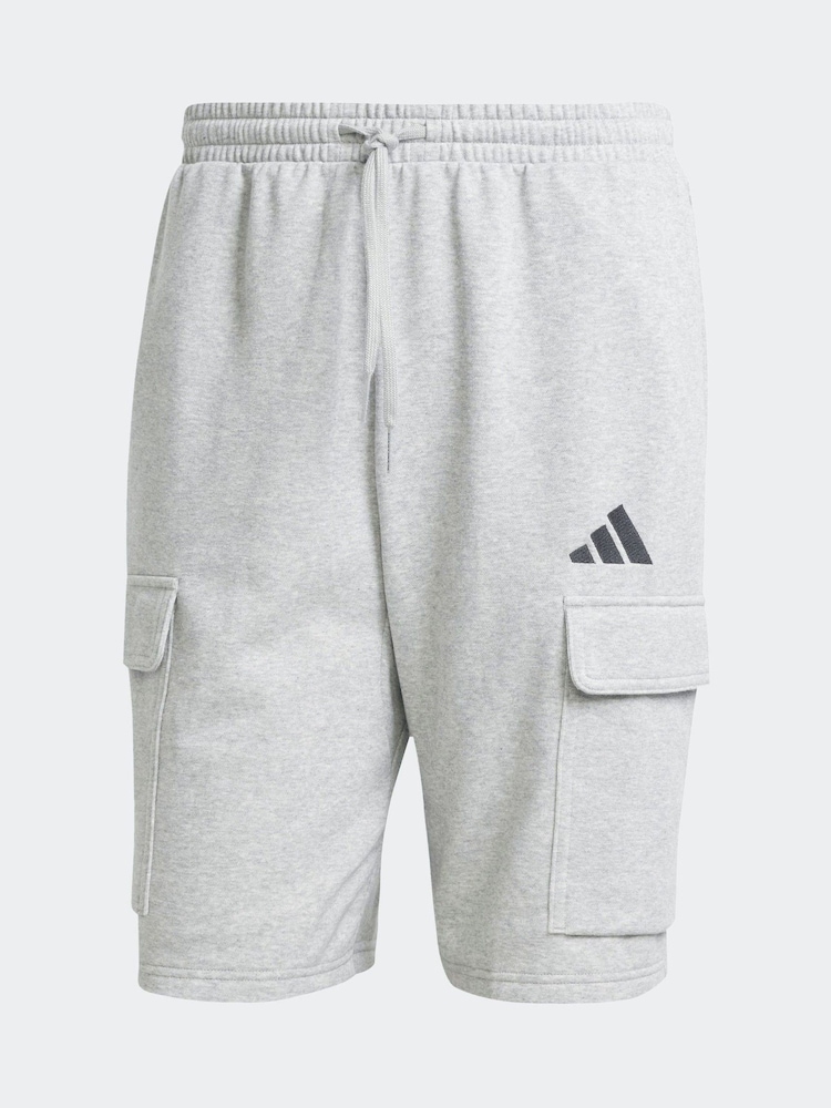 adidas Grey Essentials Feel Cozy French Terry Cargo Shorts - Image 6 of 6
