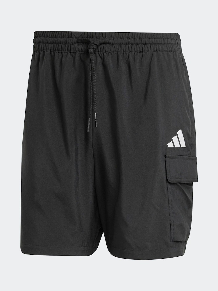 Черный - Шорты Челси с логотипом Adidas Small Essentials - Image 5 of 5