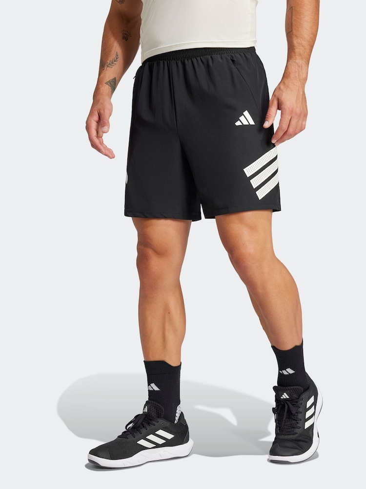 adidas Black Icon 3-Stripes Shorts - Image 1 of 6