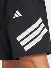 adidas Black Icon 3-Stripes Shorts - Image 5 of 6