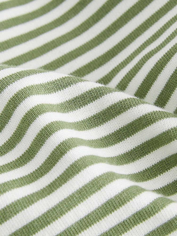Green/White Short Sleeve Stripe 100% Cotton Polo Shirt (3mths-7yrs) - Image 8 of 8