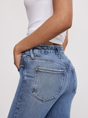 Good American Blue Good Legs Flare Deep V Yoke Jeans - Image 2 of 4