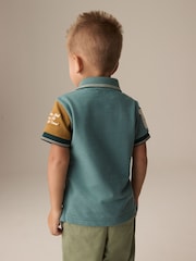 zelena - kratek rokav; s kratkimi rokavi Sash 100% Cotton polo majice (3mths-7yrs) - Slika 2 iz 4