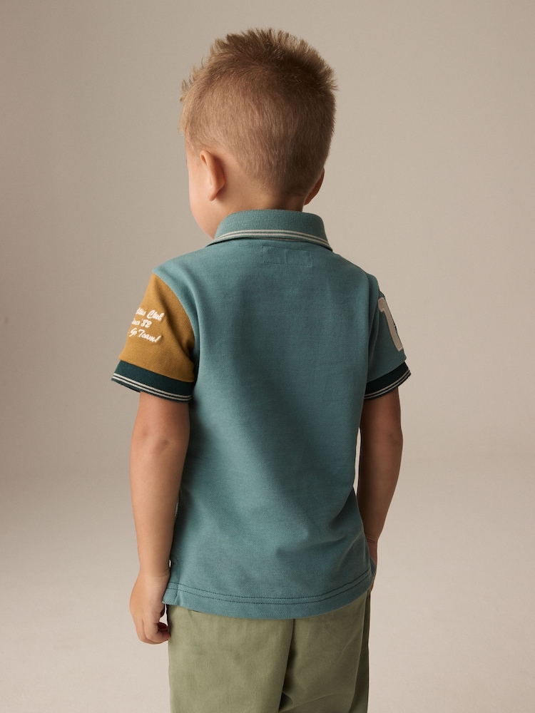 zelena - kratek rokav; s kratkimi rokavi Sash 100% Cotton polo majice (3mths-7yrs) - Slika 2 iz 4