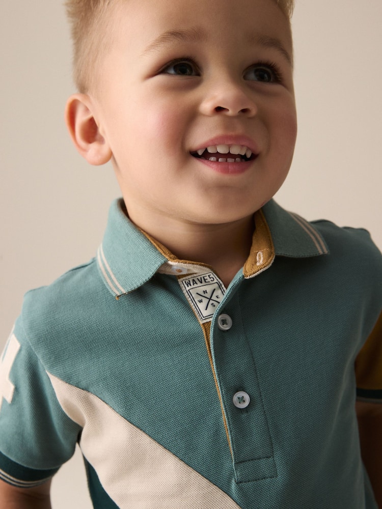 zelena - kratek rokav; s kratkimi rokavi Sash 100% Cotton polo majice (3mths-7yrs) - Slika 4 iz 4