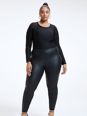 Good American Black Better Than Leather Leggings - Image 5 of 6